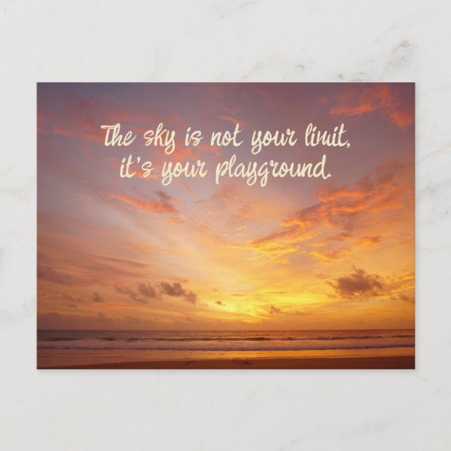 Custom Text Sky Quote Postcard (Front)