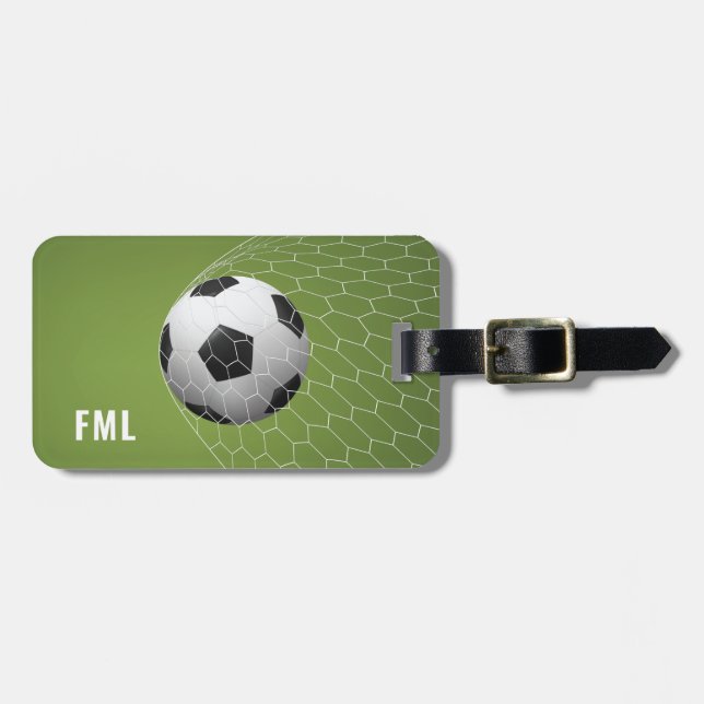 Custom text Soccer Goal luggage tag (Front Horizontal)