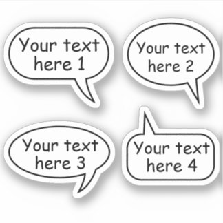 Custom text speech word bubbles