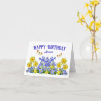 Custom Text Spring Flowers and Butterflies