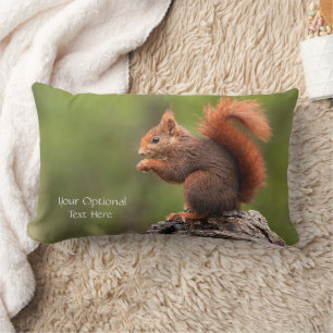 Custom Text Squirrel Lumbar Cushion