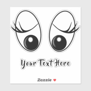 Custom Text Sticker Surprised Eyes Fun