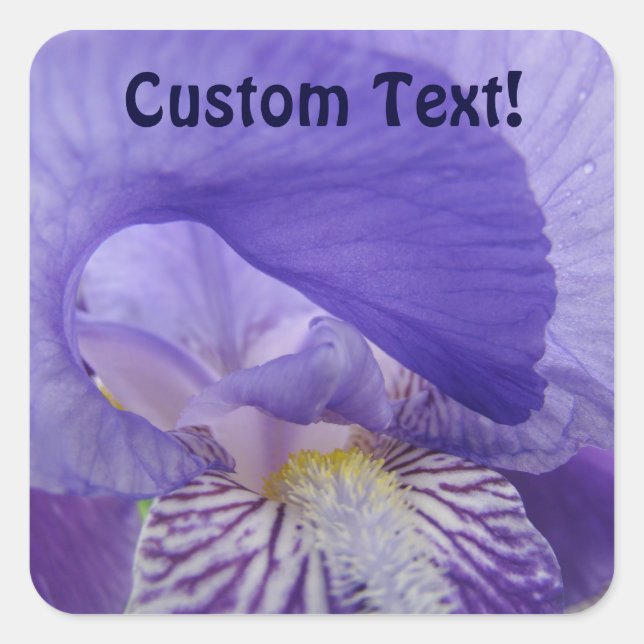 Custom Text Stickers Purple Iris Flowersseals (Front)