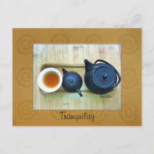 Custom Text Still Life Tea Setting Photo Postcard