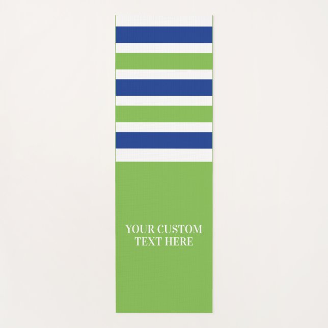 Custom text Stripes Pattern yoga mat (Front)