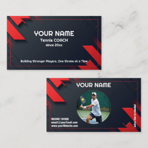 🎾Custom text,  Stroke by Stroke Tennis Coach Business Card