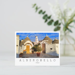 Custom text, stunning town of Alberobello, Puglia Postcard