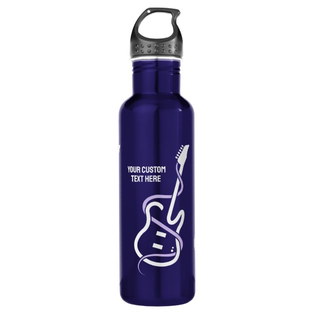 Custom Text Stylised Guitar 710 Ml Water Bottle (Front)