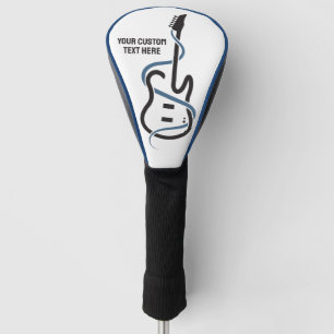 Custom Text Stylised Guitar Golf Head Cover