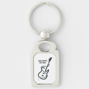 Custom Text Stylised Guitar Key Ring