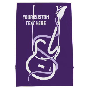 Custom Text Stylised Guitar Medium Gift Bag
