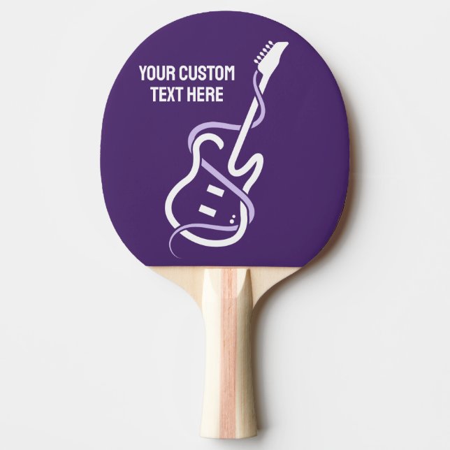 Custom Text Stylised Guitar Ping Pong Paddle (Front)