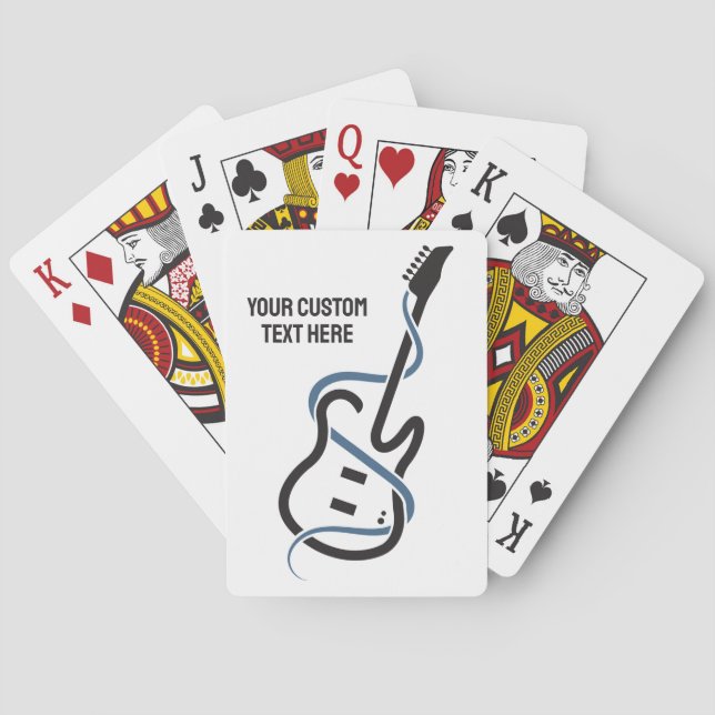 Custom Text Stylised Guitar Playing Cards (Back)