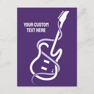 Custom Text Stylised Guitar Postcard