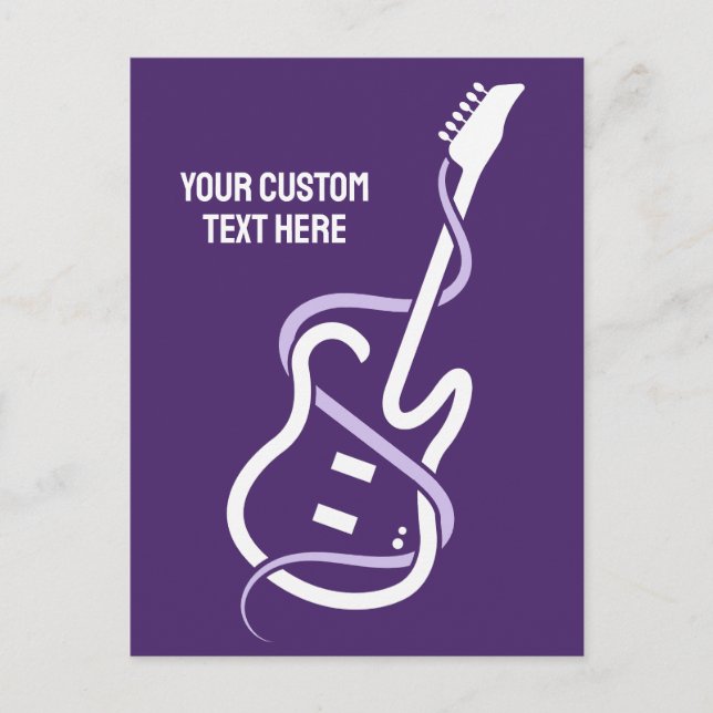 Custom Text Stylised Guitar Postcard (Front)