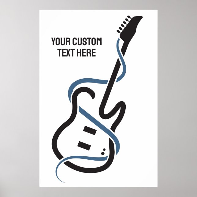 Custom Text Stylised Guitar Poster (Front)