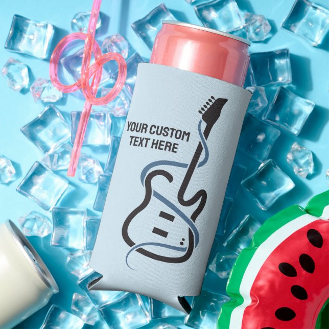 Custom Text Stylised Guitar Seltzer Can Cooler (In Situ Summer)