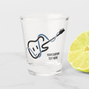 Custom Text Stylised Guitar Shot Glass
