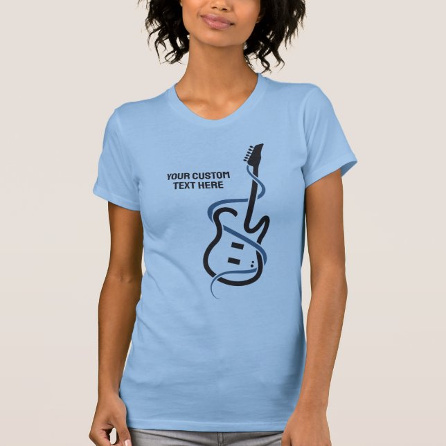 Custom Text Stylised Guitar T-Shirt (Front)