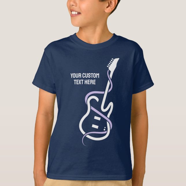 Custom Text Stylised Guitar T-Shirt (Front)