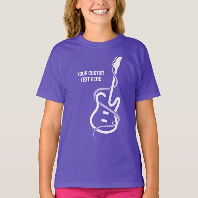 Custom Text Stylised Guitar T-Shirt (Front)