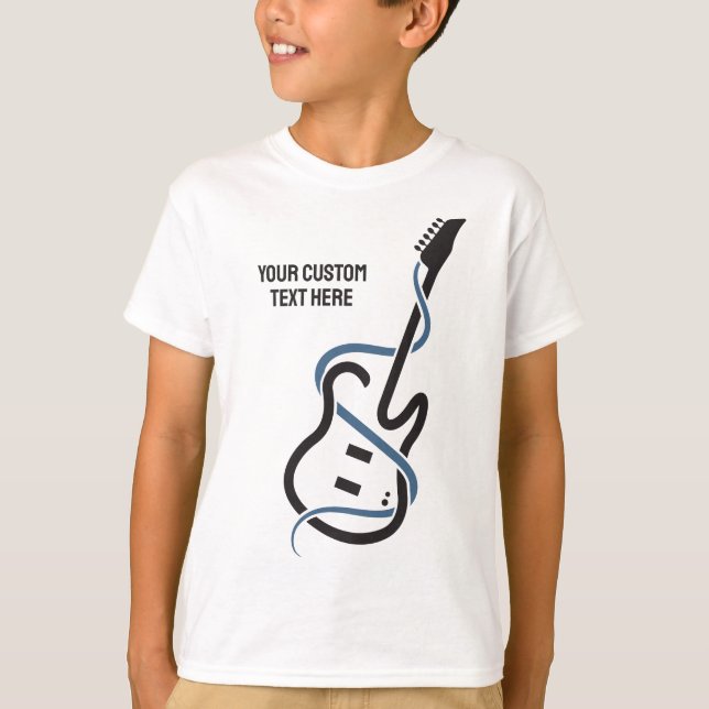 Custom Text Stylised Guitar T-Shirt (Front)