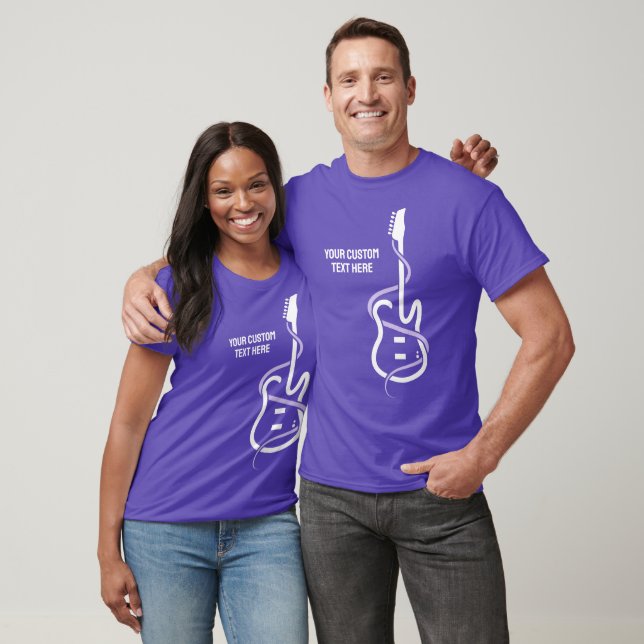 Custom Text Stylised Guitar T-Shirt (Unisex)