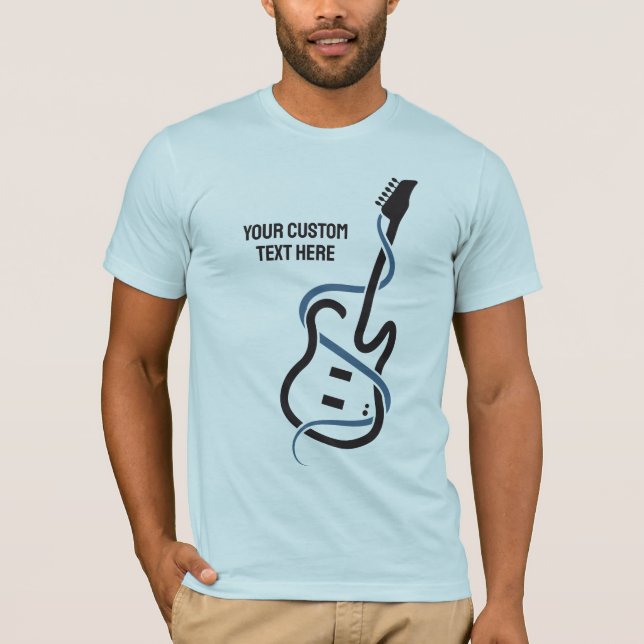 Custom Text Stylised Guitar T-Shirt (Front)
