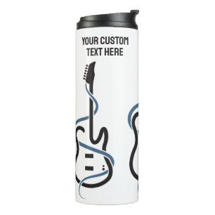 Custom Text Stylised Guitar Thermal Tumbler
