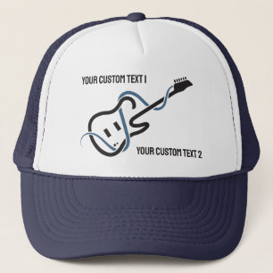 Custom Text Stylised Guitar Trucker Hat
