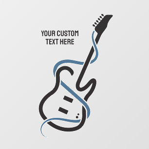 Custom Text Stylised Guitar Window Cling