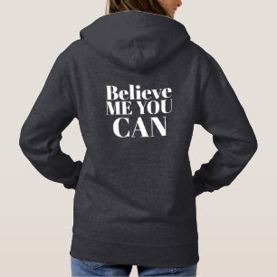 Custom Text Stylish Modern Minimal Women Dark Grey Hoodie