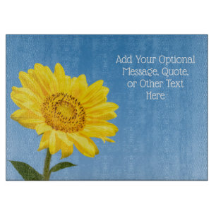 Custom text Sunflower Cutting Board