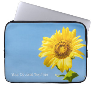 Custom text Sunflower Laptop Sleeve
