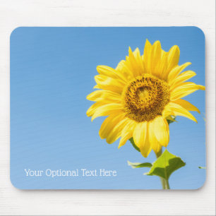 Custom text Sunflower Mouse Mat