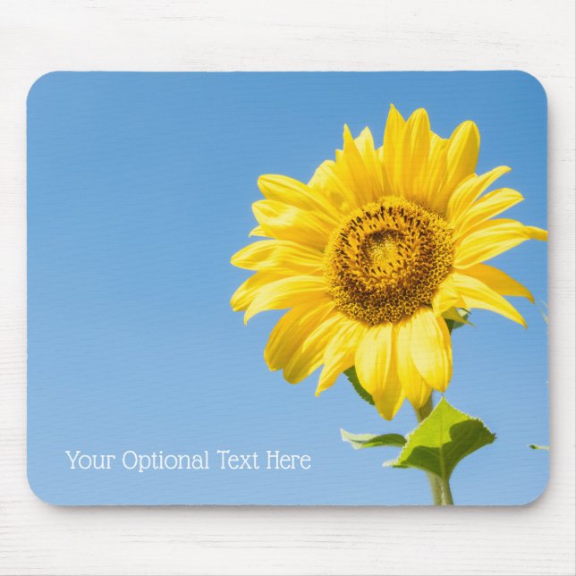 Custom text Sunflower Mouse Mat (Front)
