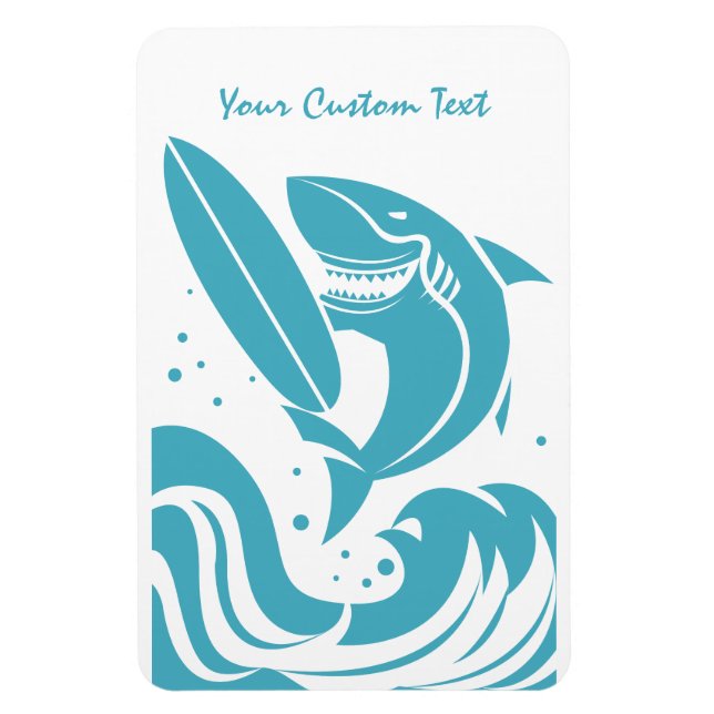 Custom Text SURFER SHARK magnet (Vertical)