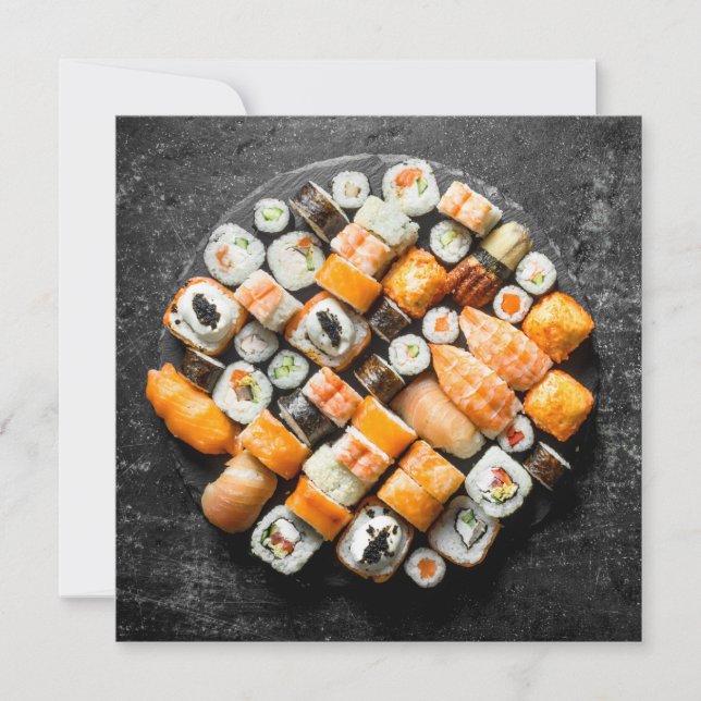 Custom Text Sushi Platter Invitation (Front)