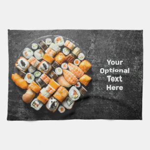 Custom text Sushi Platter Tea Towel