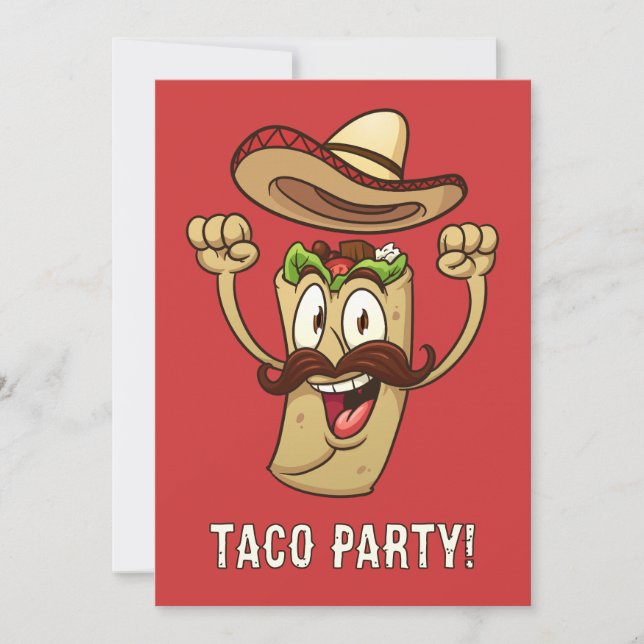 Custom Text Taco Party Invitation (Front)