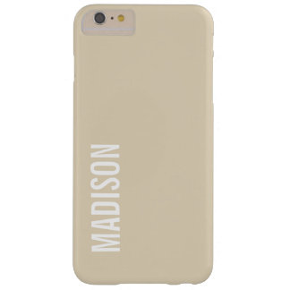Custom Text  / Tan Barely There iPhone 6 Plus Case