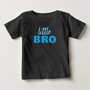 Custom Text Template Black & Blue Little Bro Baby T-Shirt
