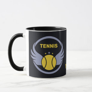 Custom Text Tennis Ball with Wings Mug