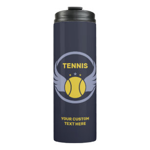 Custom Text Tennis Ball with Wings Thermal Tumbler