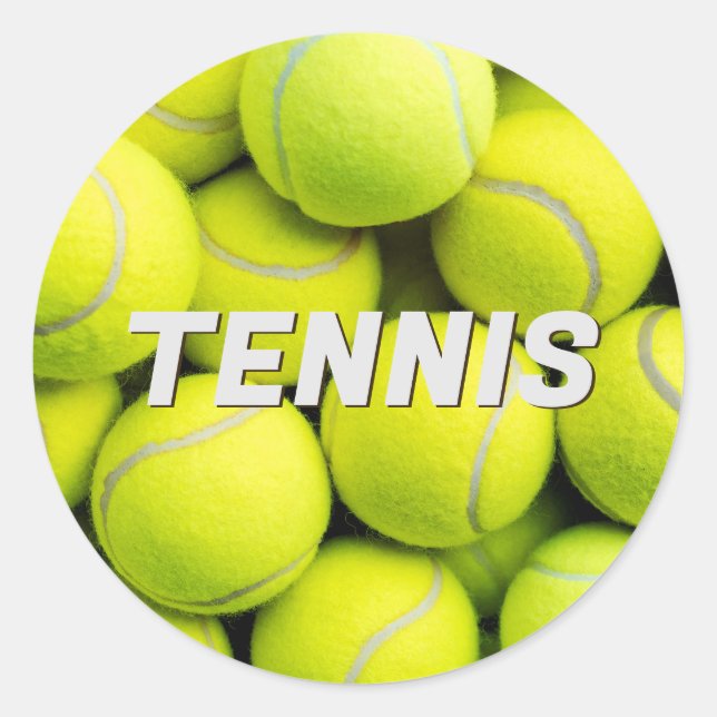 Custom Text Tennis Balls Classic Round Sticker (Front)