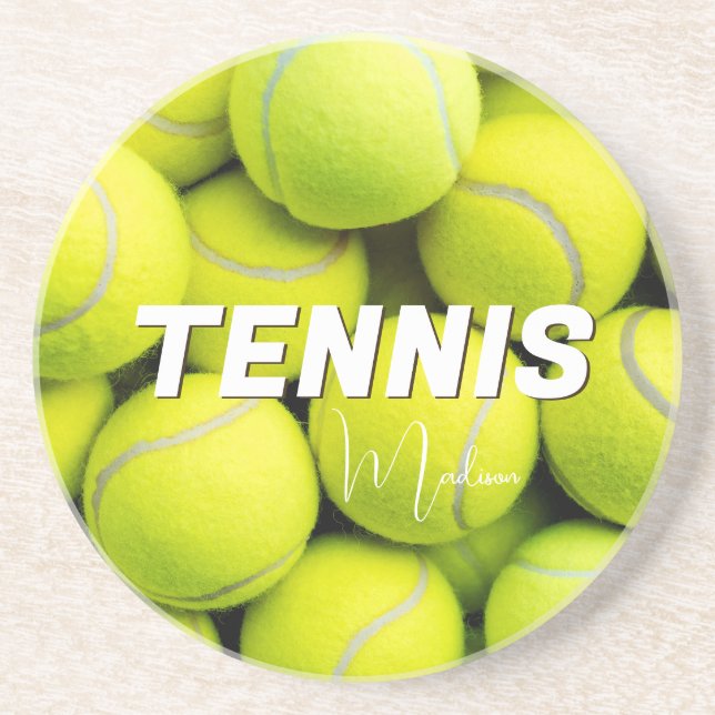 Custom Text Tennis Balls Coaster (Front)