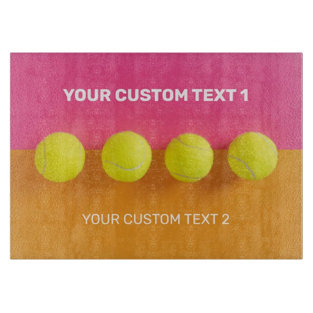 Custom Text Tennis Balls Cutting Board (Front)