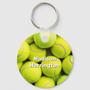 Custom Text Tennis Balls Key Ring