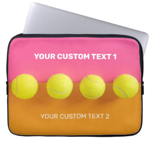 Custom Text Tennis Balls Laptop Sleeve