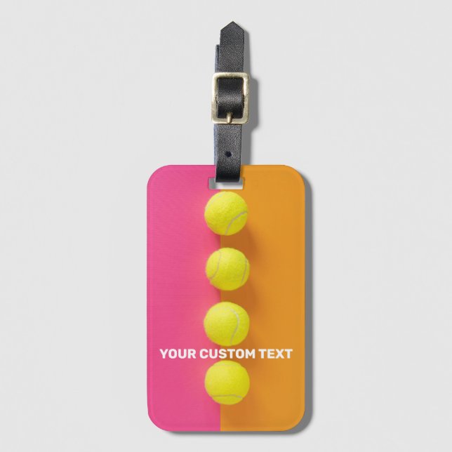 Custom Text Tennis Balls Luggage Tag (Front Vertical)